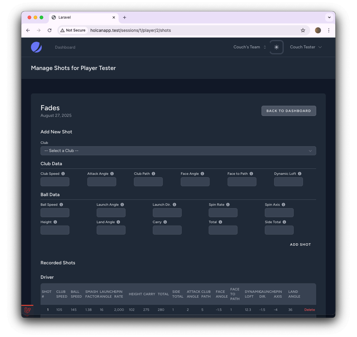 HolcanApp Dashboard Mockup
