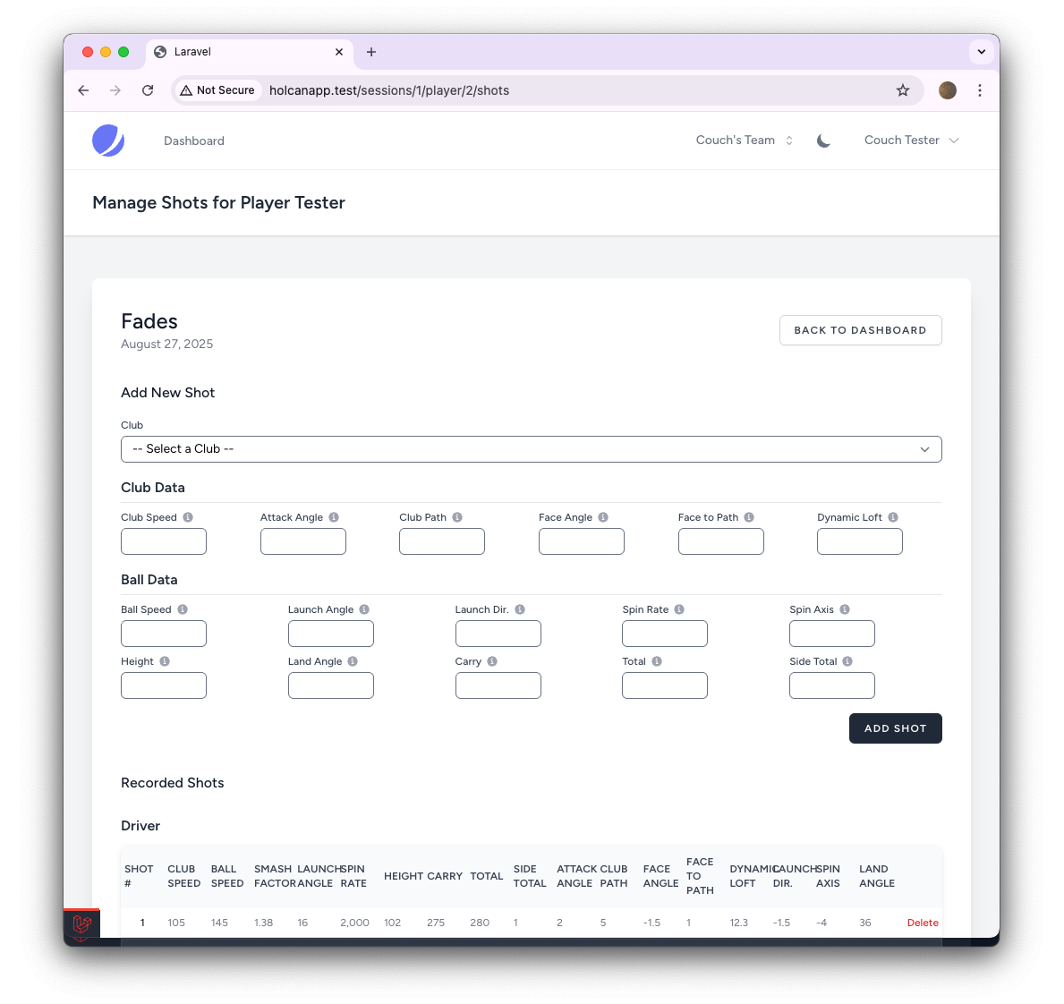HolcanApp Dashboard Mockup